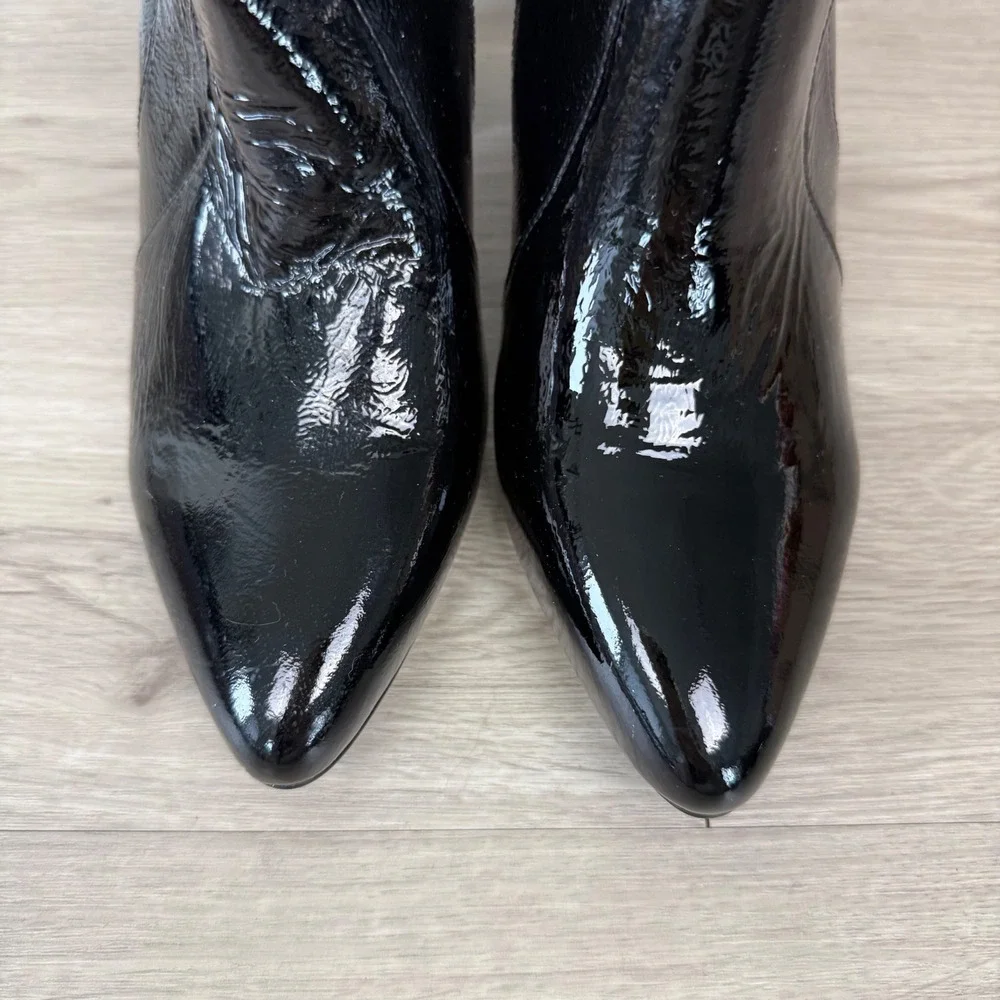 NWOB‎ FRANKIE4 Black Patent Leather Maisie Heeled Ankle Boots